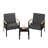 3-Piece Outdoor Metal Patio Furniture Set With Coffee Table, Outdoor Metal Furniture Patio Parlor Set For Patio, Backyard, Balcony