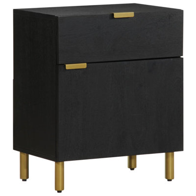 Ahlijah 50 cm W Brass Bedside Table