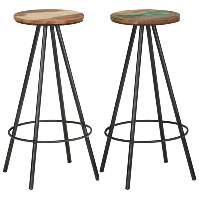 Tabourets de bar en bois massif récupéré