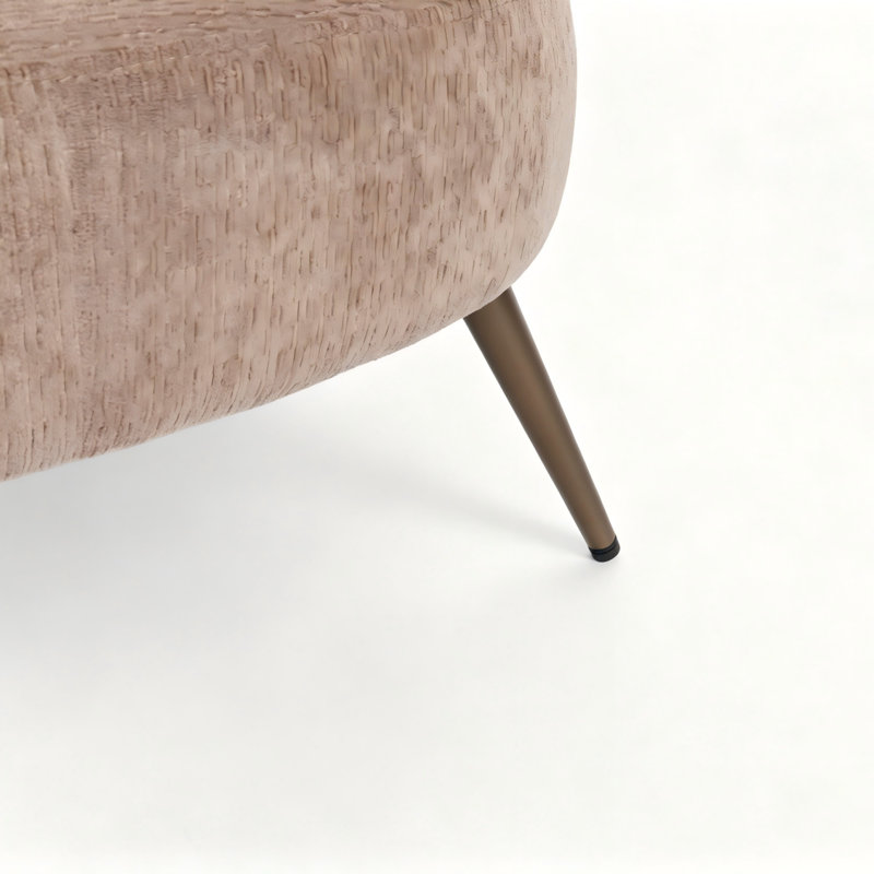 Chaises d'appoint surdimensionnées, structure métallique en tissu brun clair, méridienne moderne pour la maison