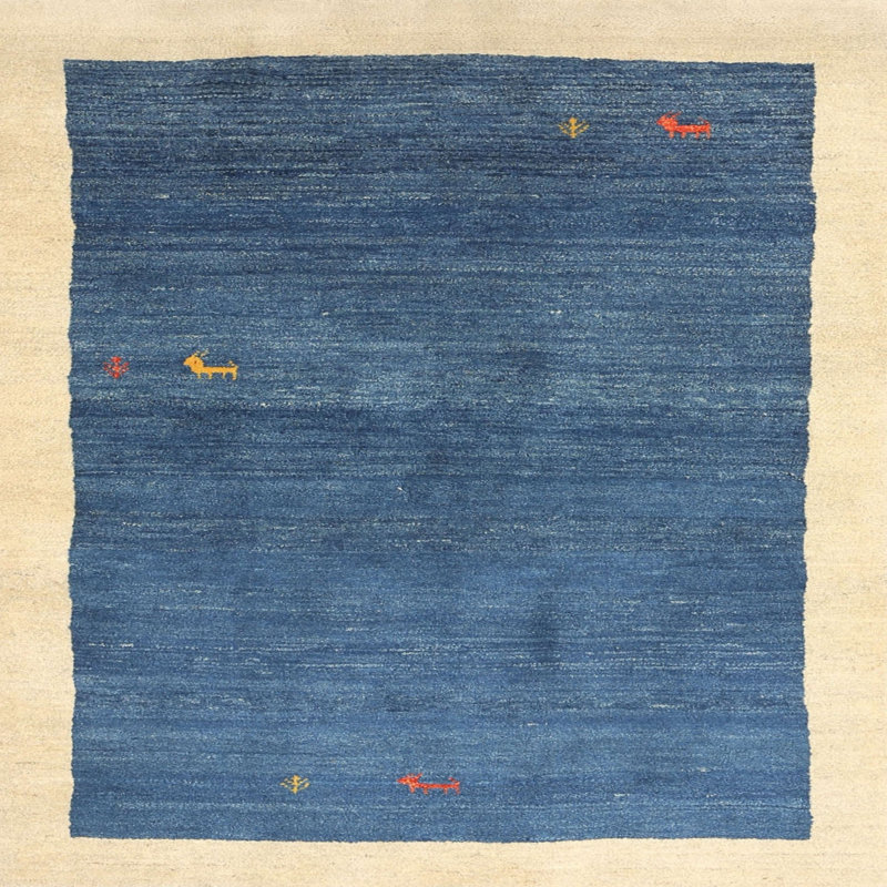 Tapis abstrait bleu ciel, Carré 7 pi