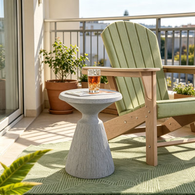 Round Outdoor Dining Table and Side Table , 16.73 " W 16.73 " D