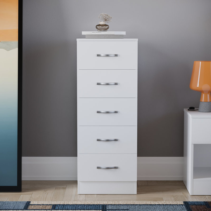 Maybery 34.5 cm W Chest of 5 Drawers, White