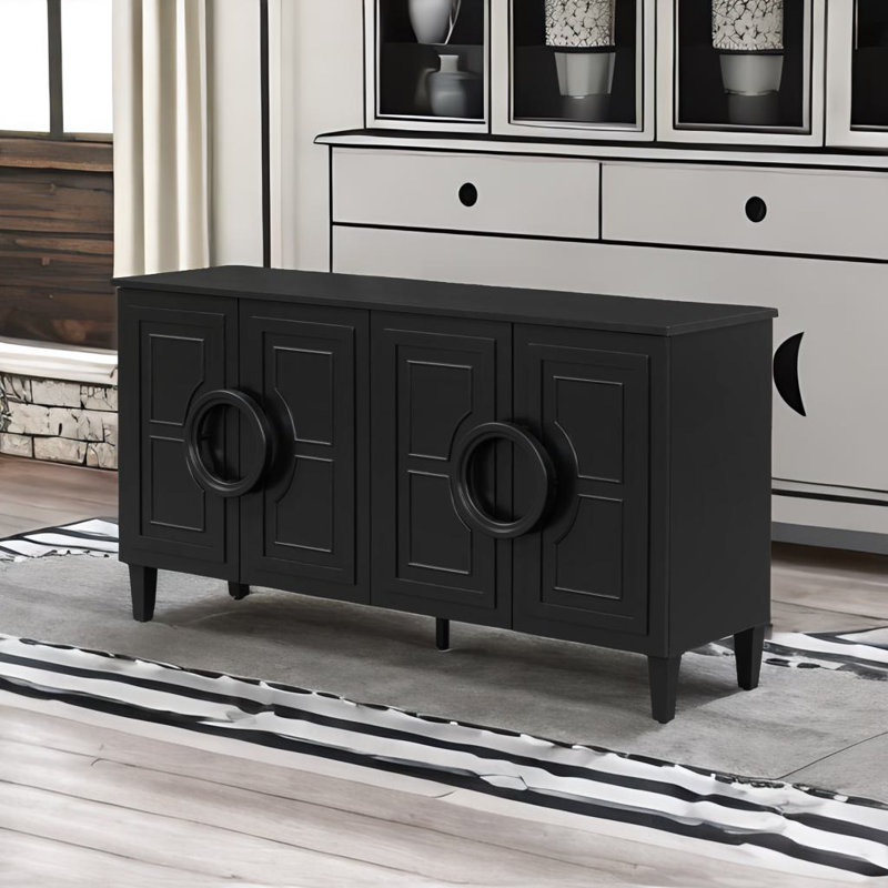 Four-door Sideboard, Black