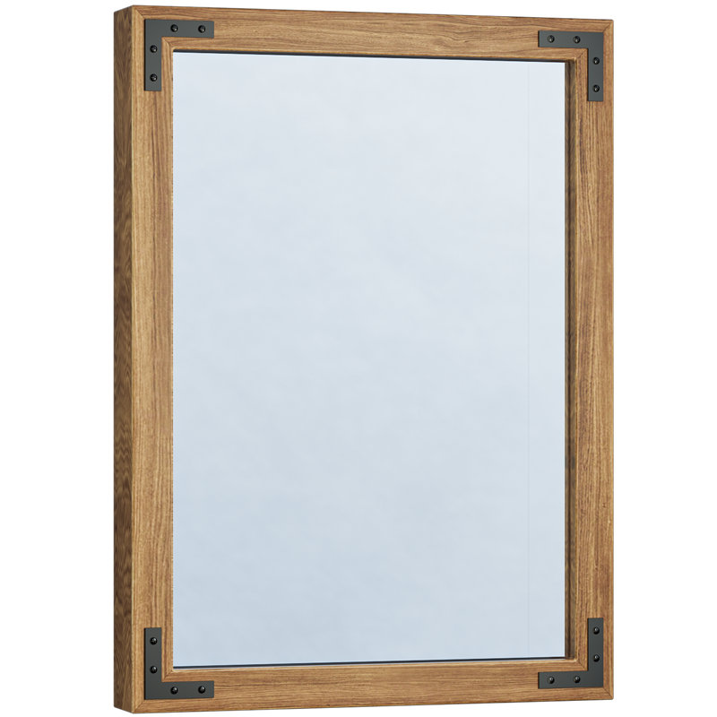 Miroir Gwenneth, 22 po x 30 po, Bois naturel