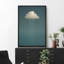 Nuage minimal sur fond bleu, décoration murale moderne, impression sur toile encadrée-796009213-796009208