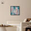 Décoration murale bureau bleu sarcelle et rose Impasto I par Art Remedy, cadre noir, 30 x 30-408323053-408323055