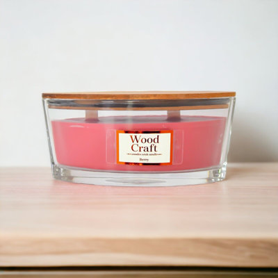 Berry Scented Jar Candle with Glass Holder