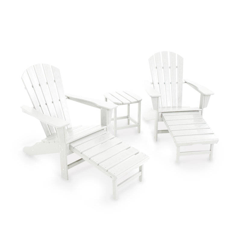 POLYWOOD Palm Coast Ultimate Adirondack 3-Piece Set, White
