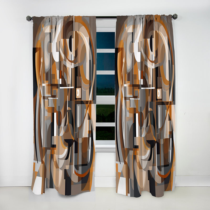 Jaycee - Exploring Abstracted Tranquility I - Modern Velvet Curtain - Room Darkening - 1 panel, 52" W x 63" L