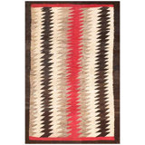 1930s Red Black Ivory Antique American Navajo Eye Dazzler Rug 3'1" x 4'7" Carpet