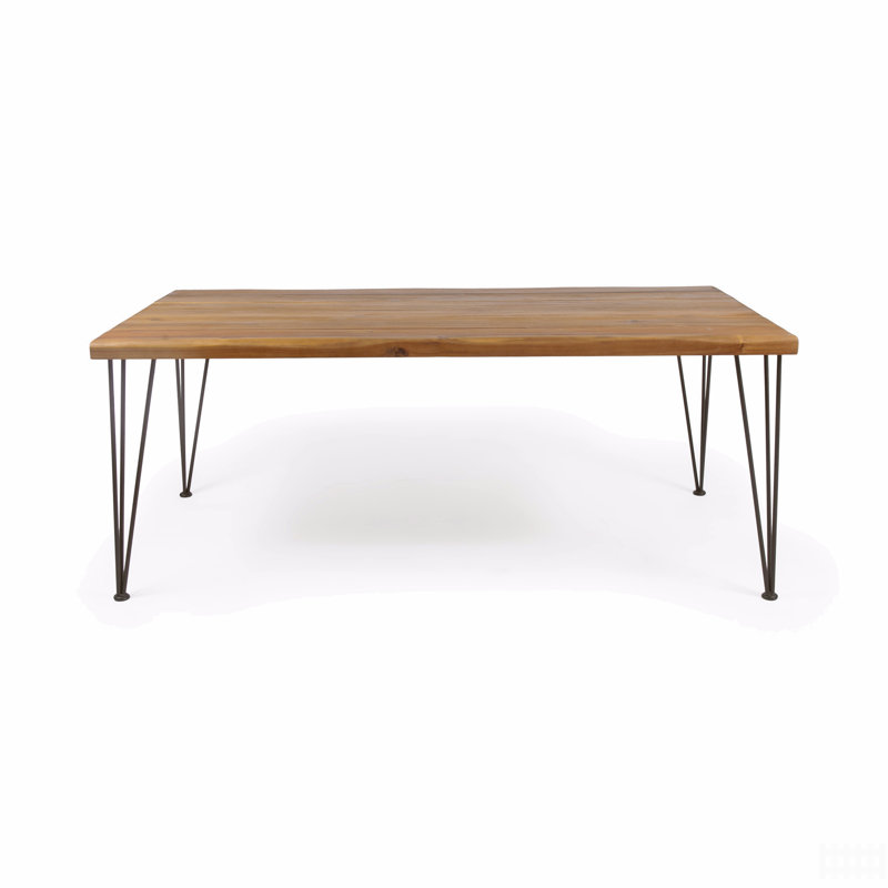 Industrial Wood And Metal Rectangular Dining Table