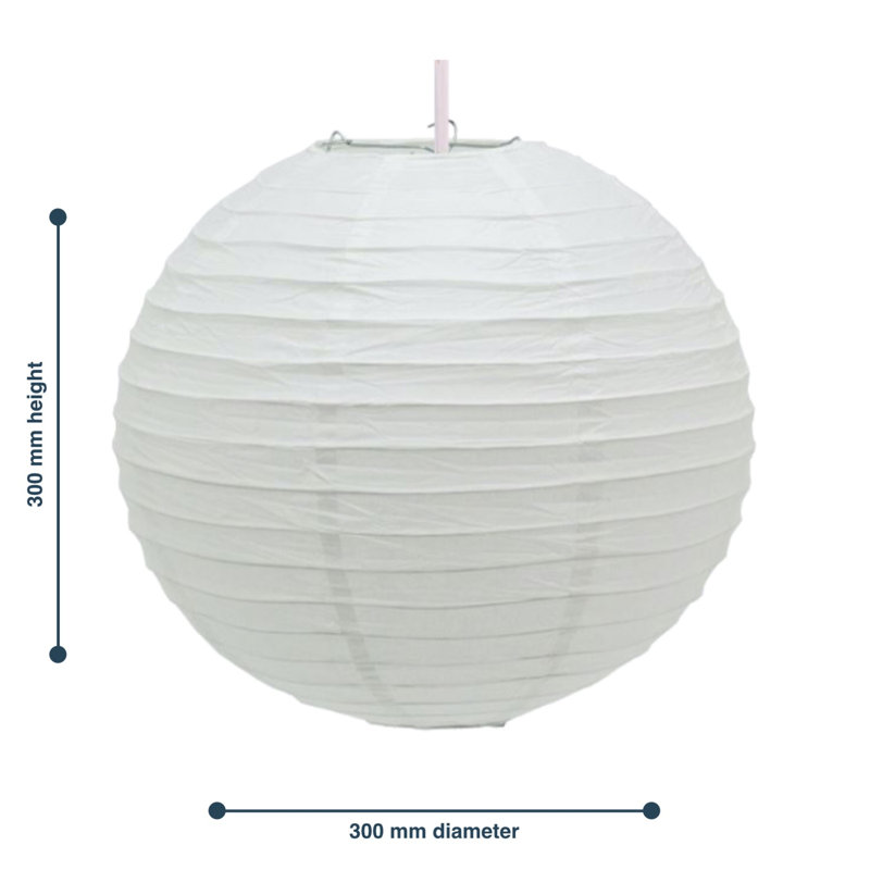 30cm H Paper Round Lamp Shade ( Uno ) in White