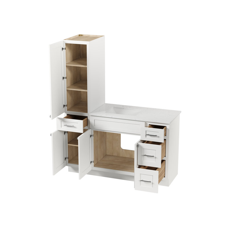 Ensemble de meuble-lavabo simple 57 po Disar, Blanc