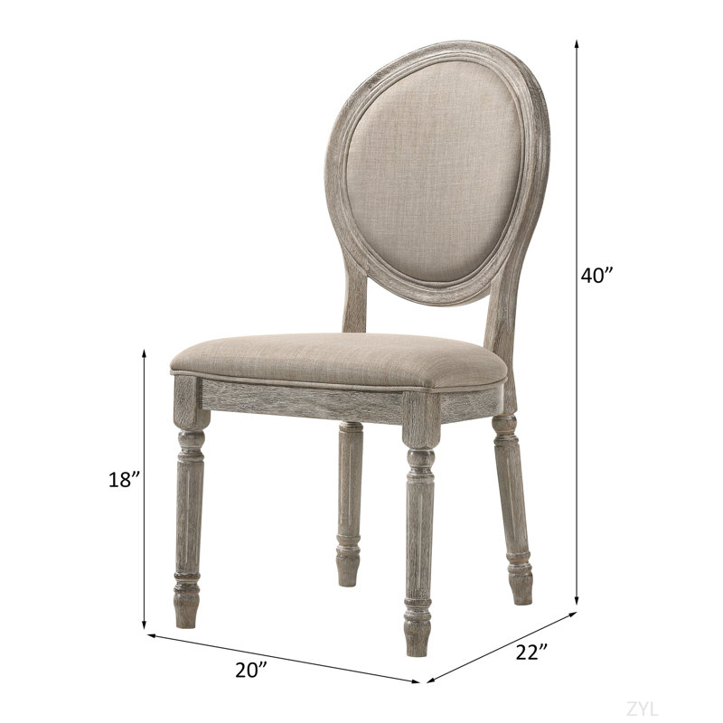 Ensemble de 2 chaises d'appoint en tissu brun clair et finition chêne clair récupéré