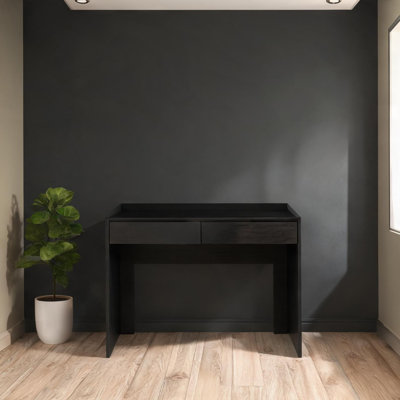 Bureau d'ordinateur 47,3 pouces avec deux tiroirs, style moderne, panneau de particules noir profond