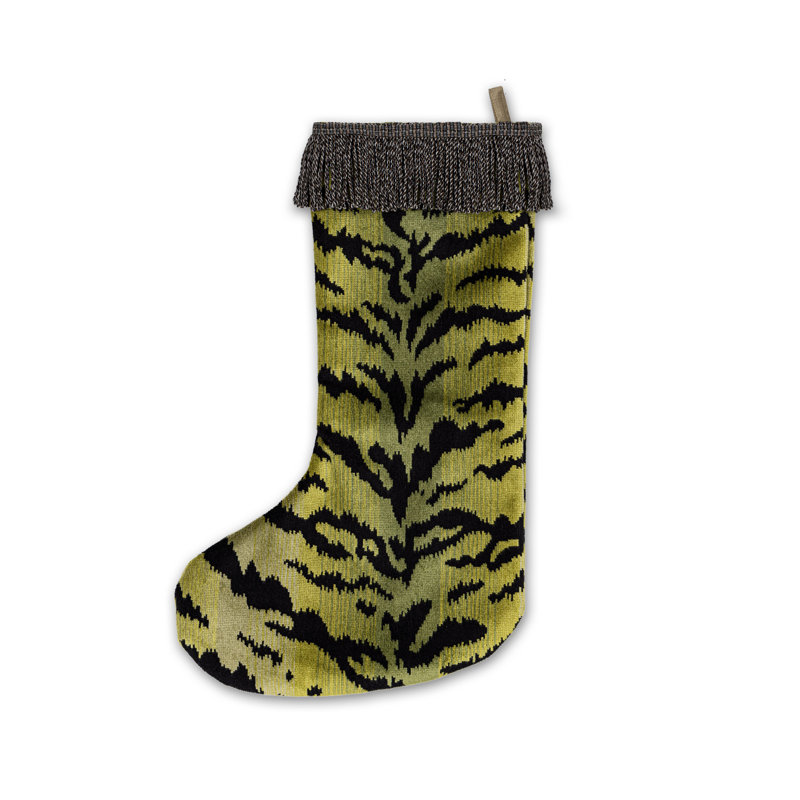 TIGRE STOCKING / TRIM, Vert / noir