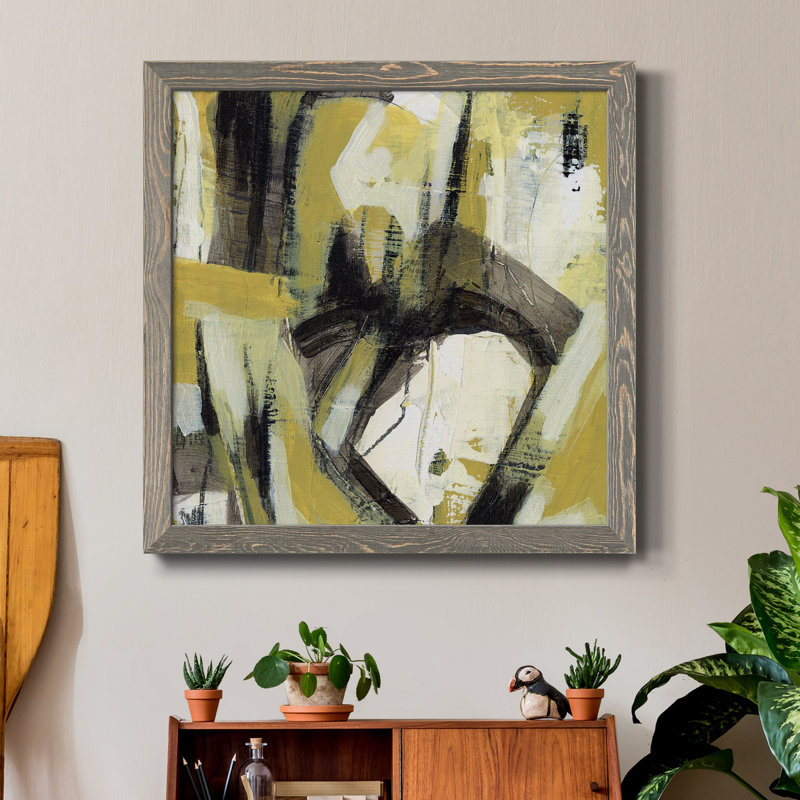 Toile encadrée Citron Rhythm I-Premium - prête à être accrochée, H 27,5 po x l 27,5 po x P 1,5 po, Cadre gris