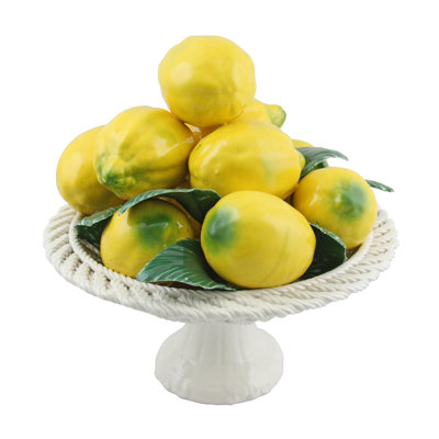 Authentic Capodimonte Porcelain Lemon Pyramid Fruit Basket