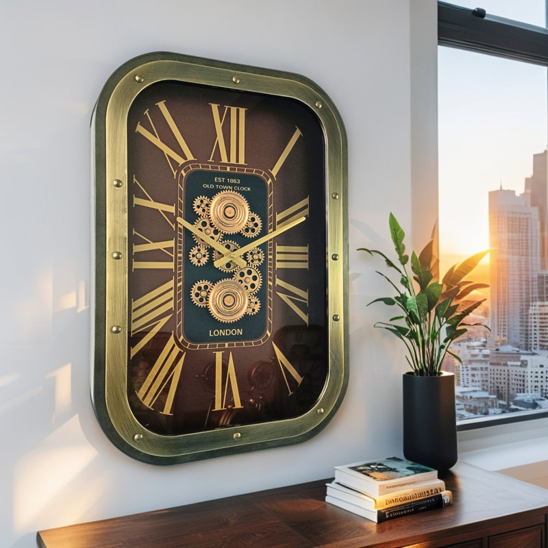 Metal Wall Clock, Medium, Gold