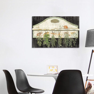 " Herbs on Pegs Black " Painting