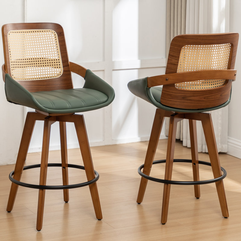 Shayleah Swivel Bar Stool, Green, Counter Stool (66cm Seat Height)