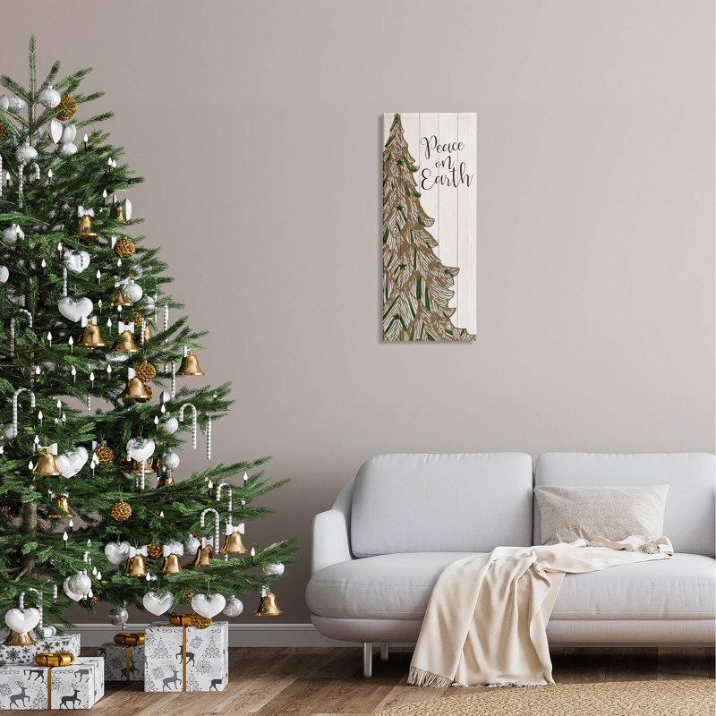 Paix sur terre, art mural sur toile par Kim Allen, H 30 po x l 13 po x P 1,5 po