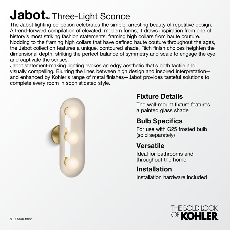 Jabot Three-Light Sconce, Cream