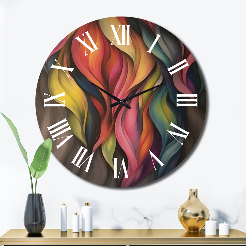 Horloge murale rétro aquarelle, Très grand