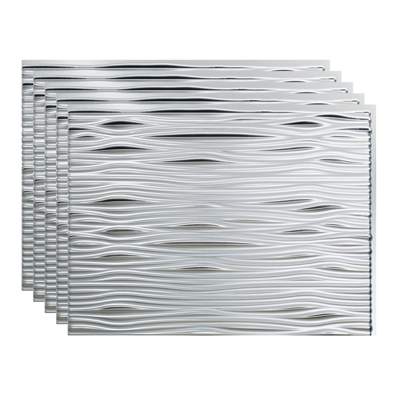 Panneau de dosseret décoratif en vinyle 18 po x 24 po FASÄDE, Aluminium brossé