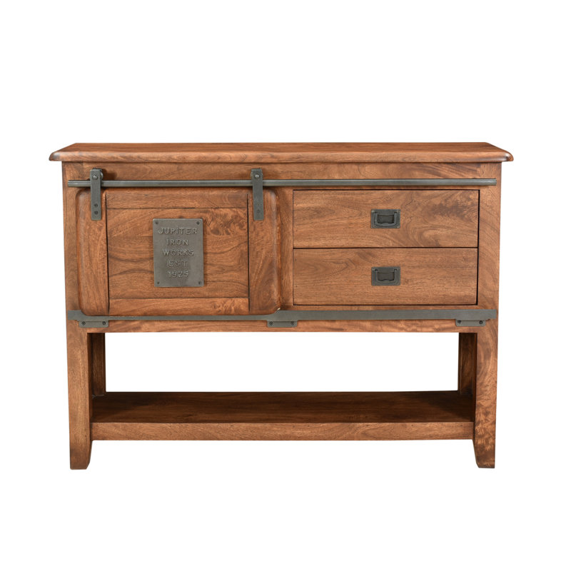 Everard 120cm Solid Wood Console Table, Brown