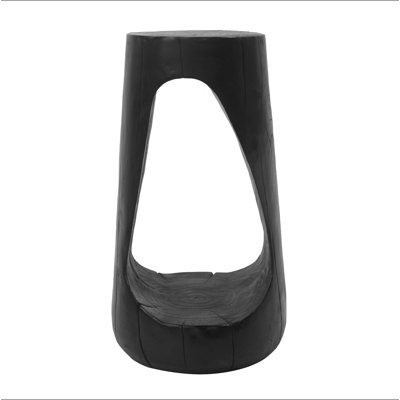 Table d'appoint d'extérieur, table de bout à conception creuse, table de tabouret de jardin de patio, table d'appoint décorative pour terrasse de balcon de plage, béton léger, texture semblable au bois