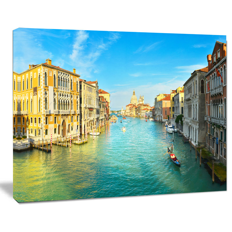 « vibrante soirée venice italie », reproduction de photo sur toile tendue, H 16 po x l 32 po, Toile tendue