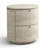 Modern Cylindrical Fluted Travertine-Look 2-Drawer Nightstand -Fully Assembled - 21.7" D