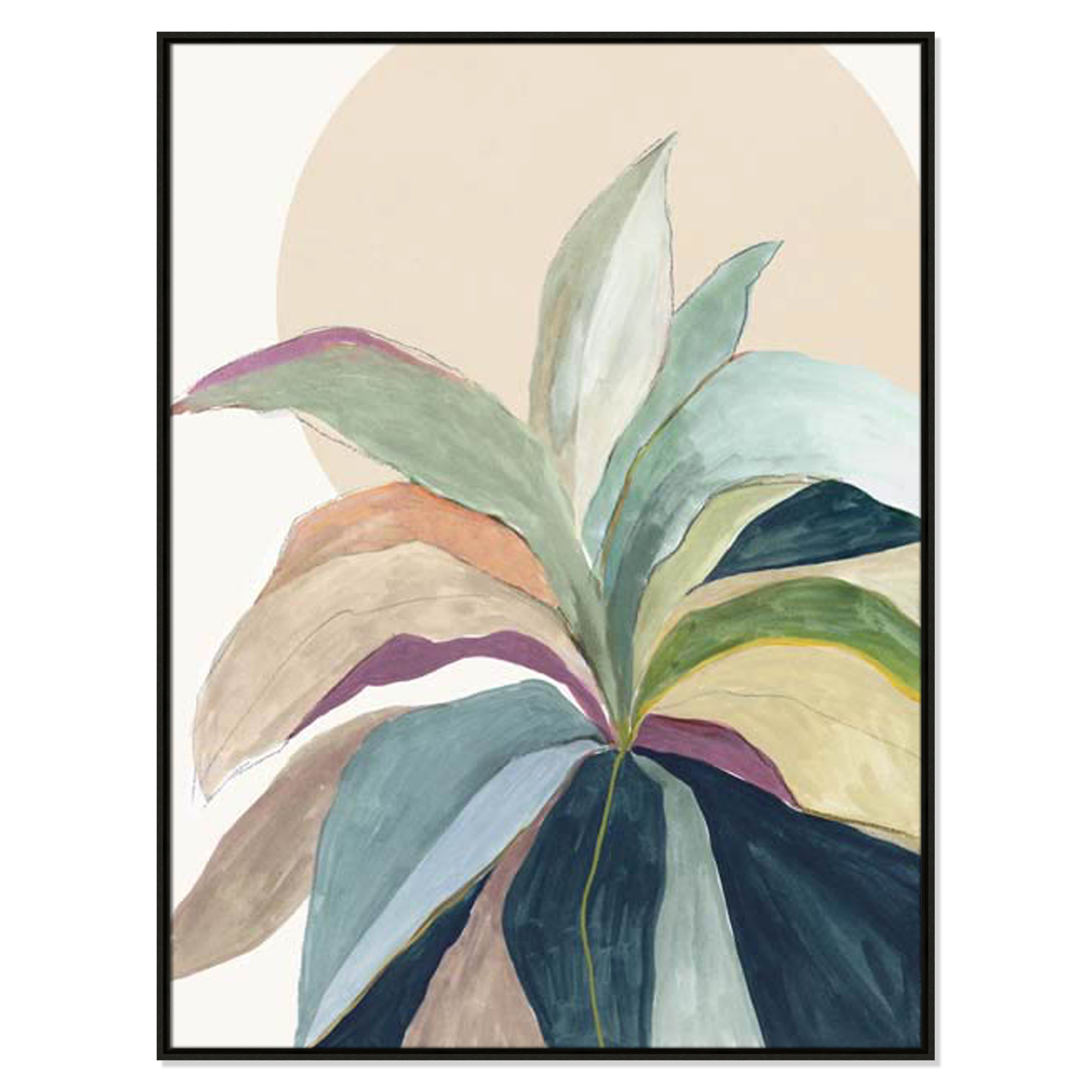 Sherbrooke Sunny Bright Leaves II by Asia Jensen Print, No Mat, Espresso Floater Framed, 49.5" H x 37.5" W x 2" D