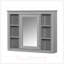 Armoire de salle de bain murale moderne avec miroir et 6 tablettes ouvertes, parfaite pour le rangement et l'amélioration esthétique-129576880-129576875