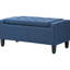 Banc de rangement bleu foncé, revêtement en lin recouvert de boutons, chambre à coucher multifonctionnelle et repose-pieds, capitonnage, banc fonctionnel et de repos pour la décoration intérieure du salon