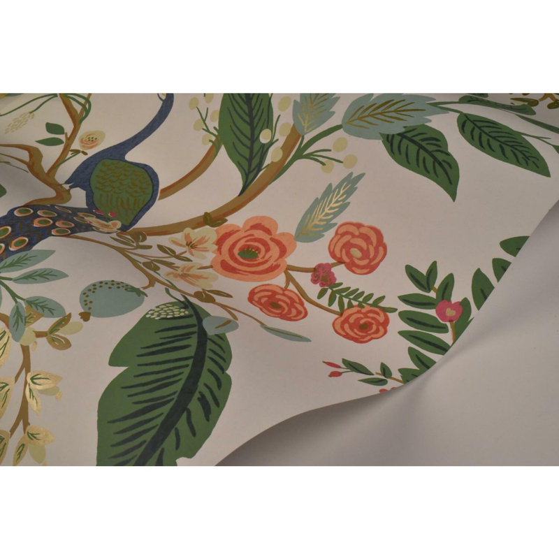 Garden Party 20' L x 27" W Peel and Stick Wallpaper Roll, Rose