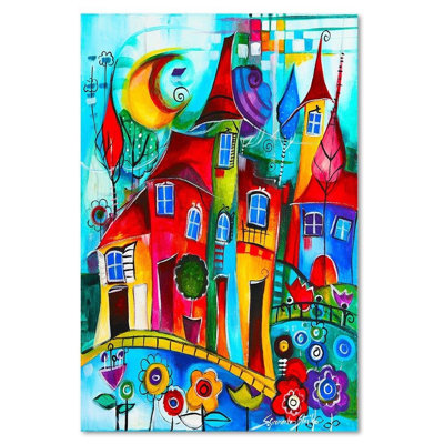 Colorful City At Night - No Frame Print on Canvas