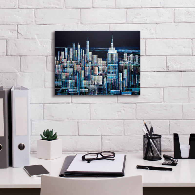 «Manhattan At Midnight» par Marc Todd, H 12 po x l 16 po x P 0,75 po