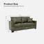 Canapé 69 po à deux places avec tissu en aluminium et 2 coussins décoratifs, canapé moderne ultra-confortable pour une utilisation multi-espace