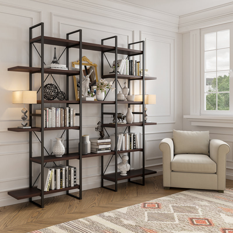 Starlah Etagere Bookcase, Dark Walnut, 86" H x 82.6" W x 12.5" D
