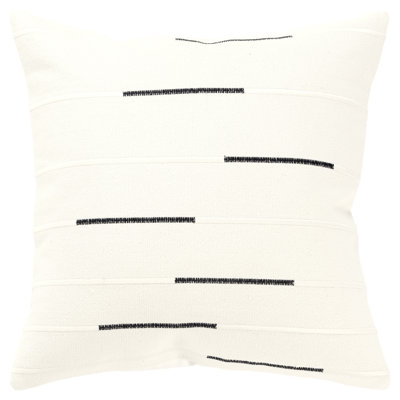 Oda Embroidered Cotton Throw Pillow