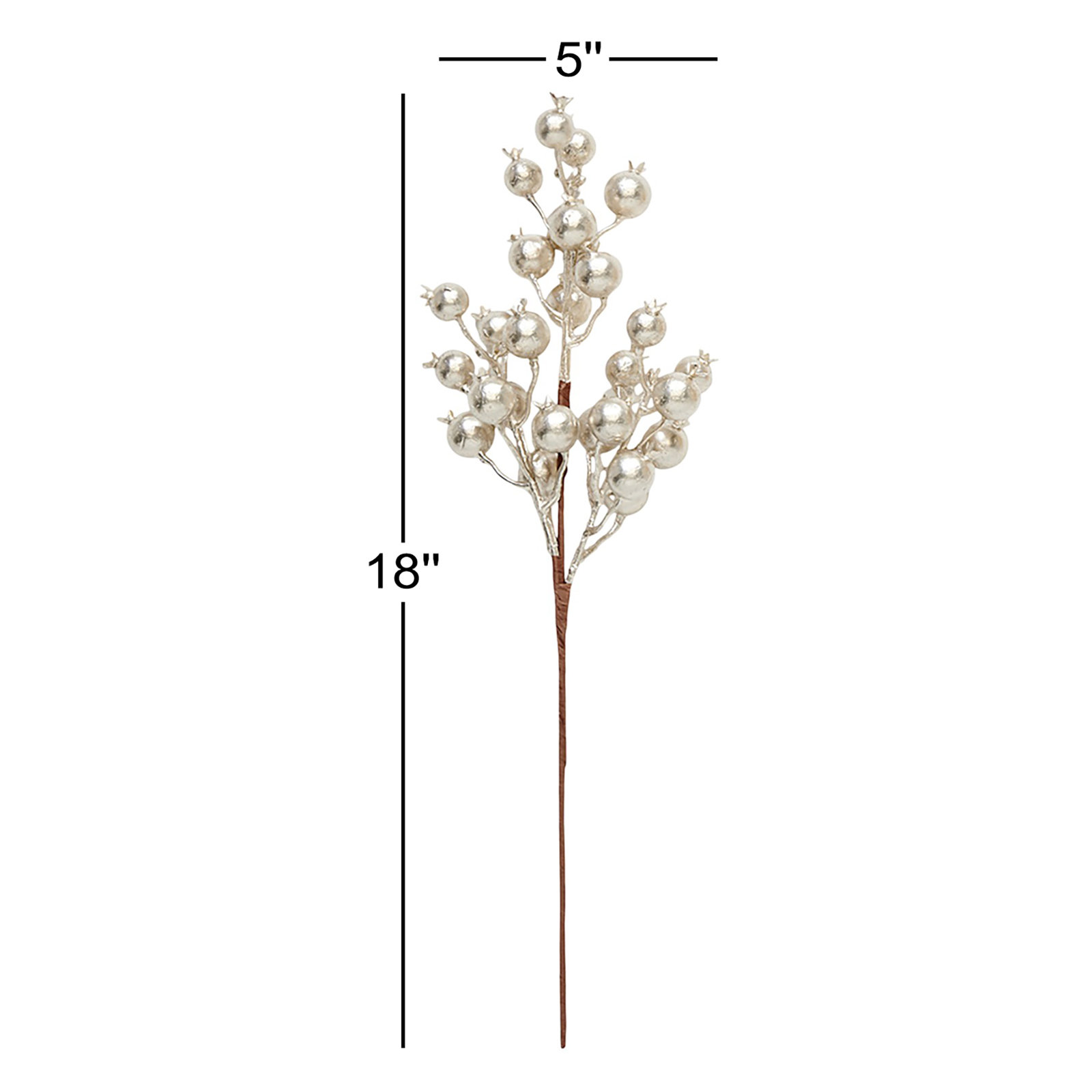 Holly Berry Floral Stems, Cream