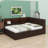 Versatile Sleeper Bench Featuring Open Shelving, Ambient LED Strips, Charging Hub, and Under-Bed Drawers-1320240244