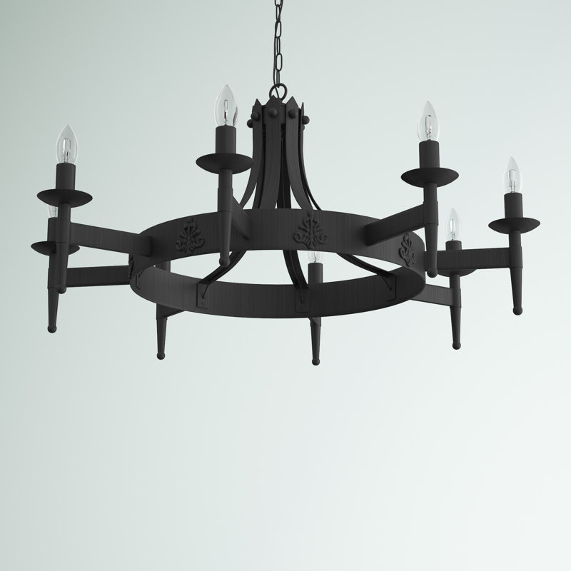 Eastbourne 8 - Light Waggon Wheel Chandelier