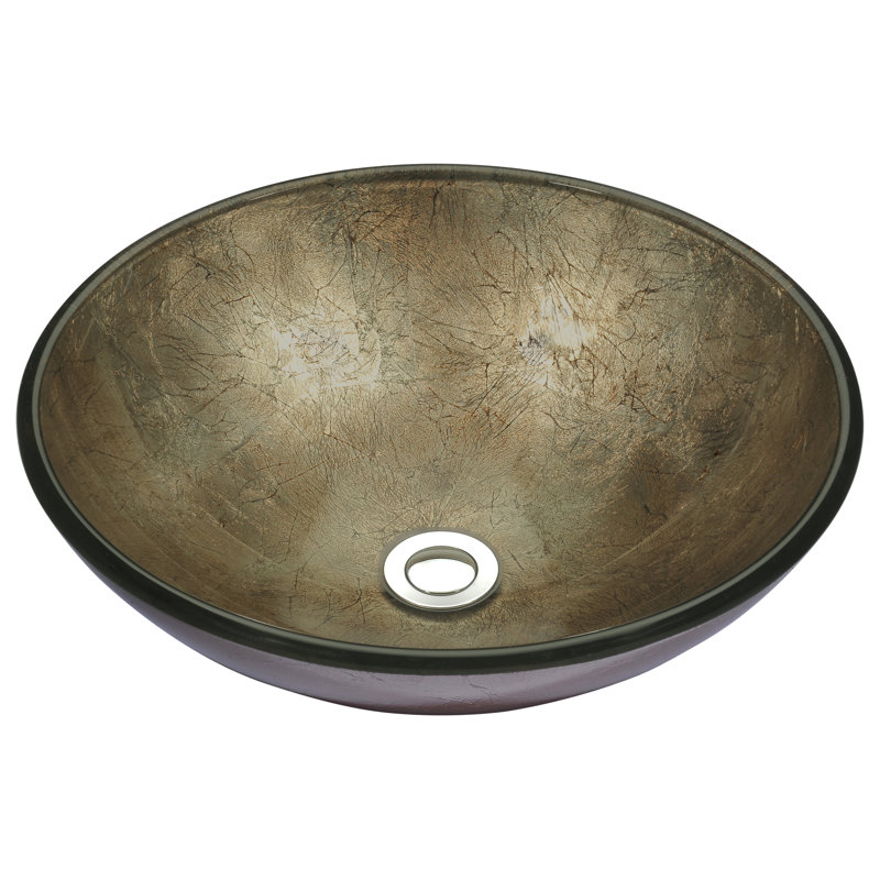 ANZZI Tara 16.5 " Tempered Glass Circular Bathroom Sink