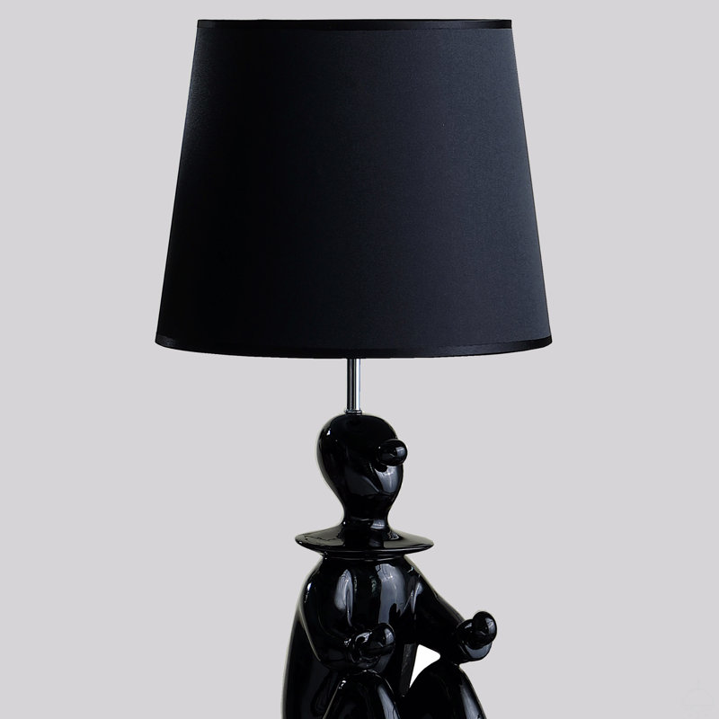 Lampe de table moderne en résine, Noir, Noir