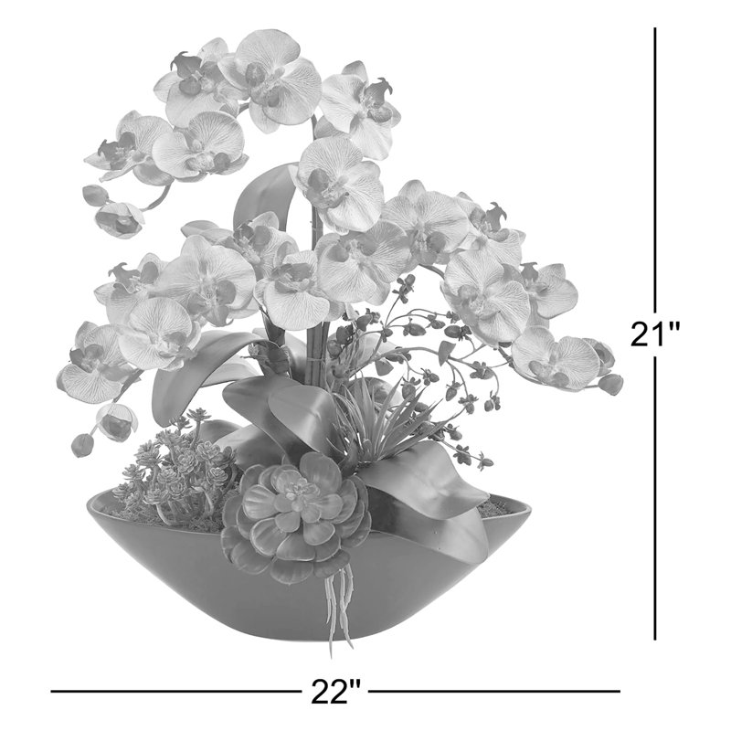 Arrangement floral succulent de Phalaenopsis dans un vase, Rose