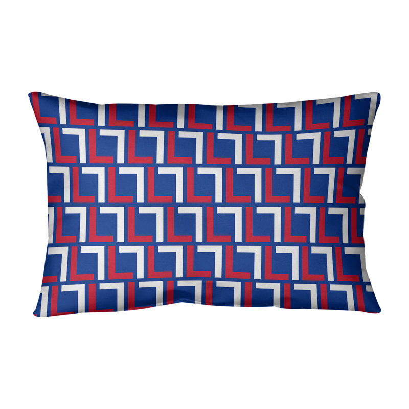 Housse de coussin rectangulaire New England Football Luxury, Bleu / Rouge / Blanc, Croisé en coton